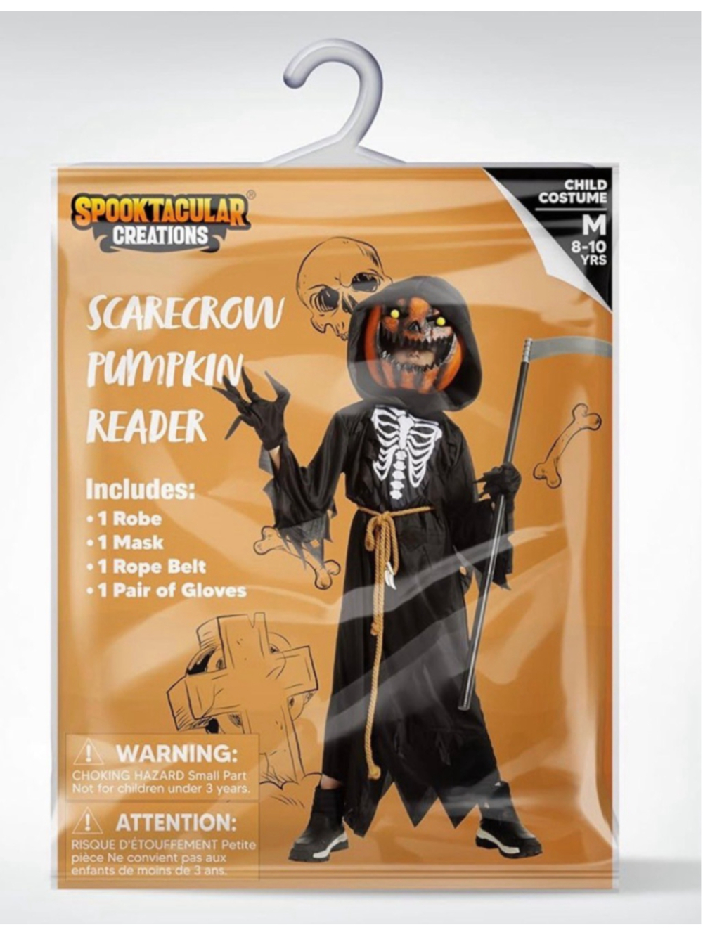 Spooktacular Creations Halloween Boy Scarecrow Pumpkin Reaper Costume with Kids